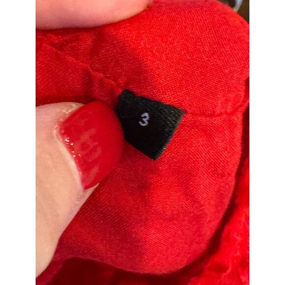 The Kooples Dress Women Large Red‎ Velvet Animal Print Puff Sleeve Mini Party - Picture 11 of 14